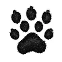 pet paw prints with background tattoo design idea