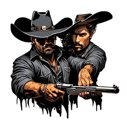 Cowboy Duel tattoo design idea
