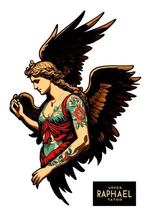 angel raphael upper arm tattoo tattoo design idea