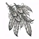 feathers hanging tattoo design idea