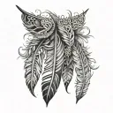 feathers hanging tattoo design idea