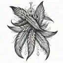 feathers hanging tattoo design idea