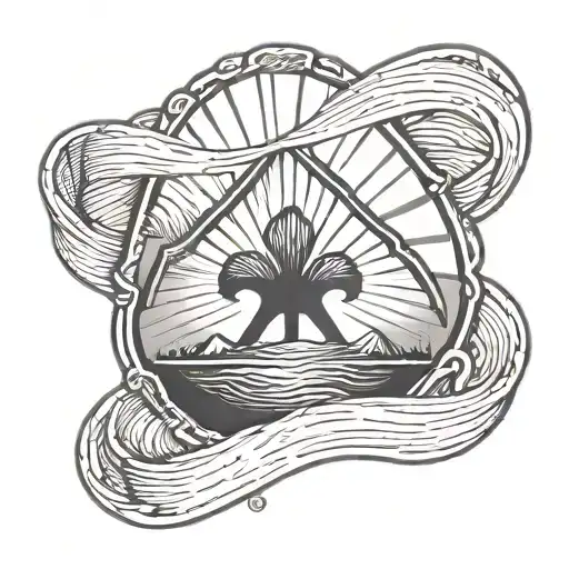 Camino de Santiago shell logo tattoo design idea