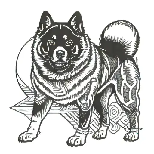 american akita full body tattoo design idea