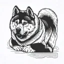 american akita full body tattoo design idea