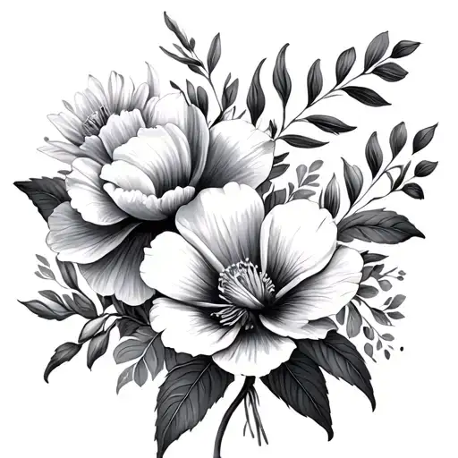 birth flowers February April may june september tattoo design idea