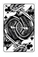 2 hearts 7 clubs playing cards tattoo design idea