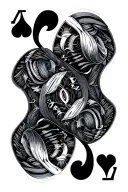 2 hearts 7 clubs playing cards tattoo design idea