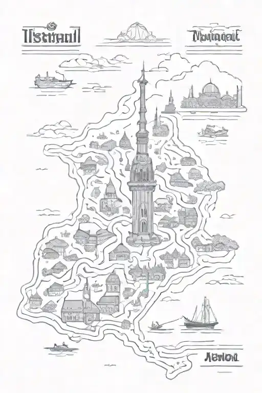 İstanbul Moldova Life map symbolizing tattoo design idea