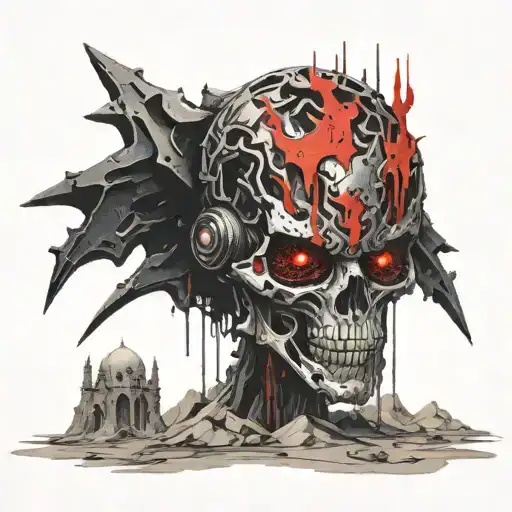 doom desert alien tattoo design idea