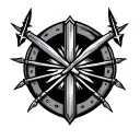 African spear and shield tattoo design idea