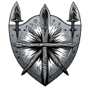 African spear and shield tattoo design idea