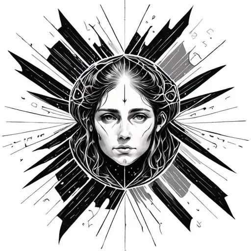 The creator being, tesseract, 5th dimension, music, 432 herts, attract abundance, heal the body and spirit, attract fame tattoo design idea