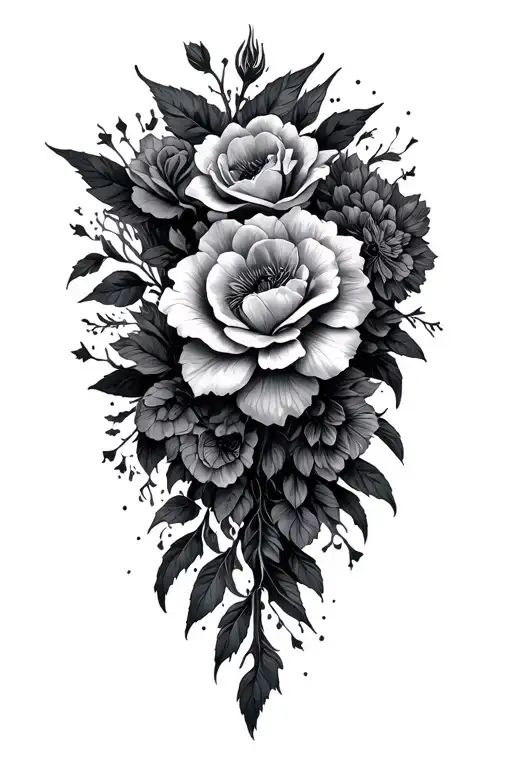 floral with Harry Potter game of thrones tattoo design idea