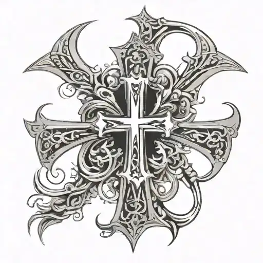 VII-XXV-MMVIII and cross tattoo design idea