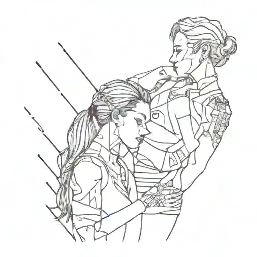 cyberpunk lesbians tattoo design idea