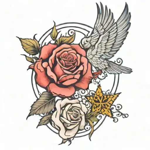 showing an internal struggle between his desire for power and his constant search for love and acceptance  tattoo design idea