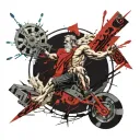 Zeus throw lighting bolt striking  tattoo design idea