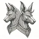 Anubis and horus tattoo design idea