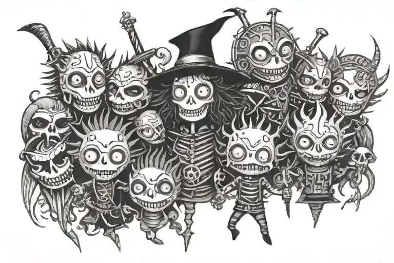 tim burton luminiere warriors tattoo design idea