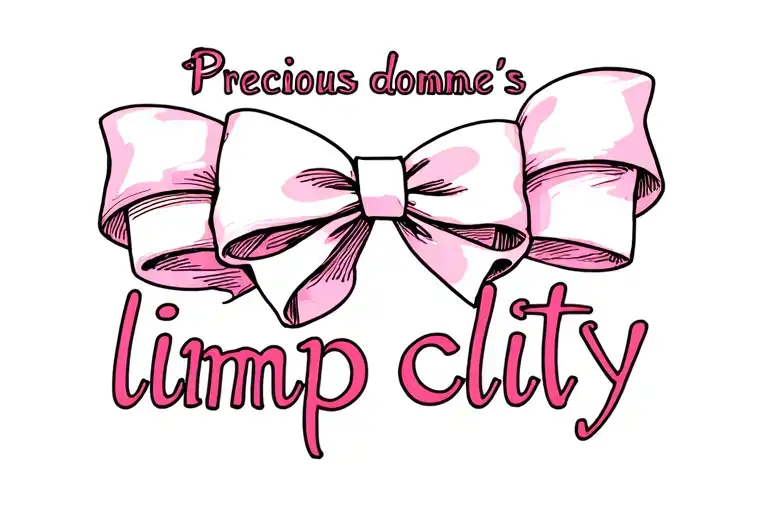 "Precious domme’s limp clitty" "Precious Domme’s limp clitty" pink bow tattoo design idea
