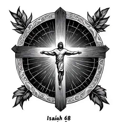 isaiah 6:8 illustration inside cross tattoo design idea