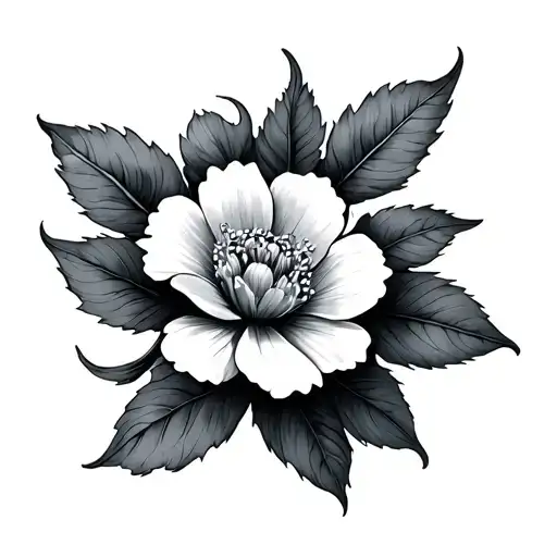 blossom flower with Kayla  tattoo design idea