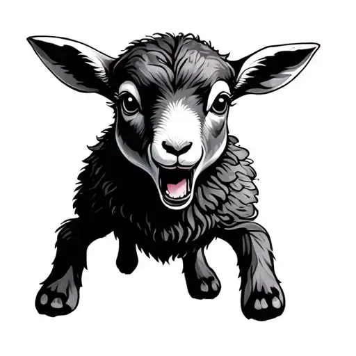 A baby lamb in wolf's clothing growling tattoo design idea