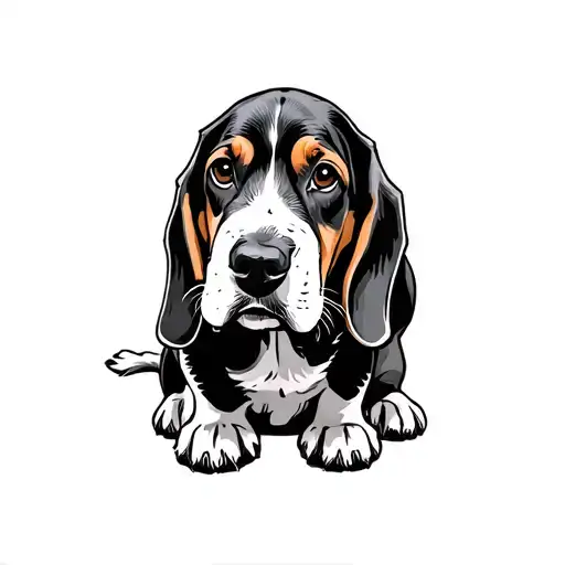 Basset Hound tattoo design idea