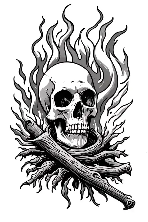 funeral pyre tattoo design idea