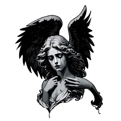 Crying Angel tattoo design idea
