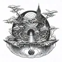 the dark and lonely abyss tattoo design idea