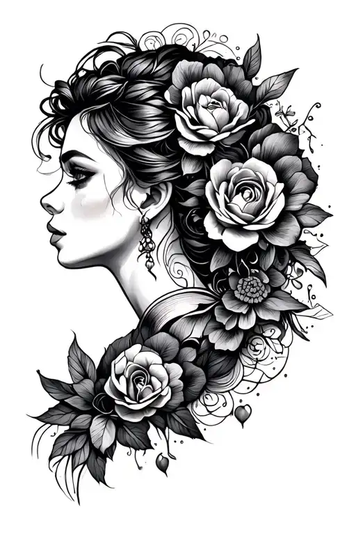 design a tattoo for a woman who rolls with what life gives them, has many versions of themselves and continues to evolve tattoo design idea