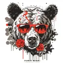 Papa Bear Chilling At The Beach With Sunglasses tattoo design idea