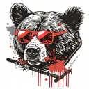 Papa Bear Chilling At The Beach With Sunglasses tattoo design idea