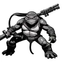 ninja turtle cop tattoo design idea