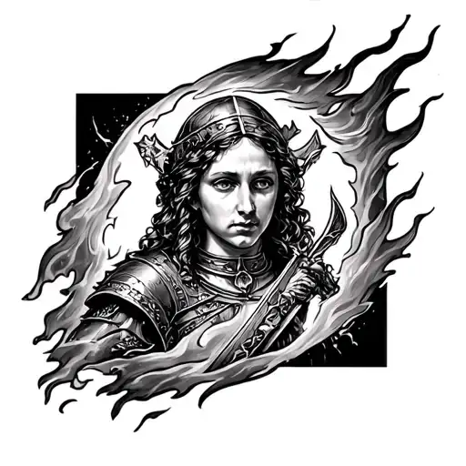 Joan of arc burning tattoo tattoo design idea