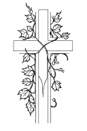 cross with grape vines growing tattoo design idea