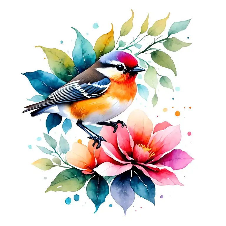 small bird perched tattoo design idea