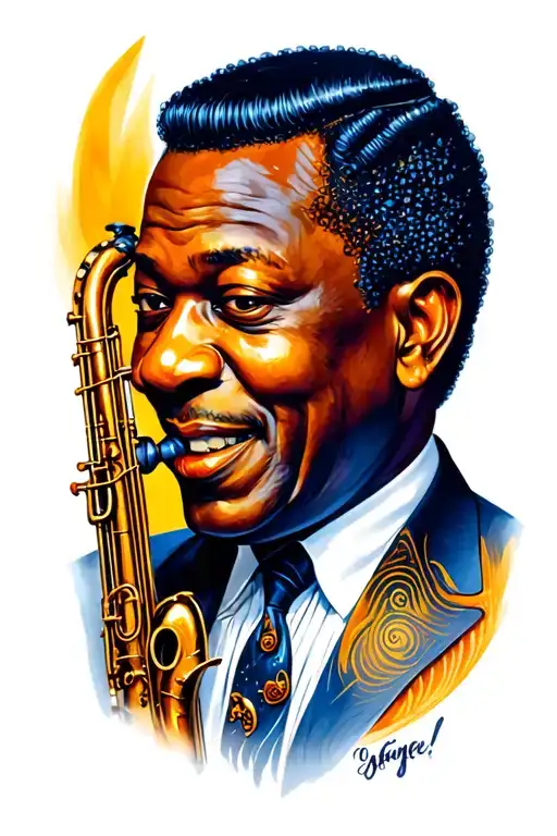 Jazz music nat king cole inspired tattoo design idea