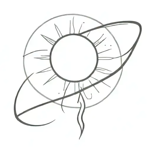 half sun shining tattoo design idea