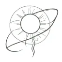 half sun shining tattoo design idea