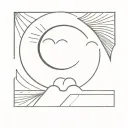 half sun shining tattoo design idea