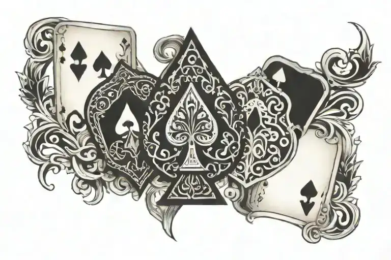 ace and jack of spades tattoo design idea