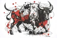 make a rock n roll bull tattoo design idea