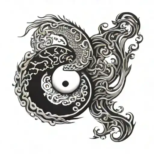 ying yang 1111 tattoo design idea