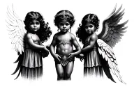 3 Chicano Children Angels tattoo design idea