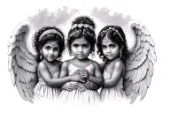 3 Chicano Children Angels tattoo design idea