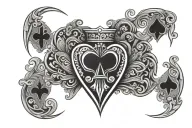 two aces of hearts playing card tattoo design idea