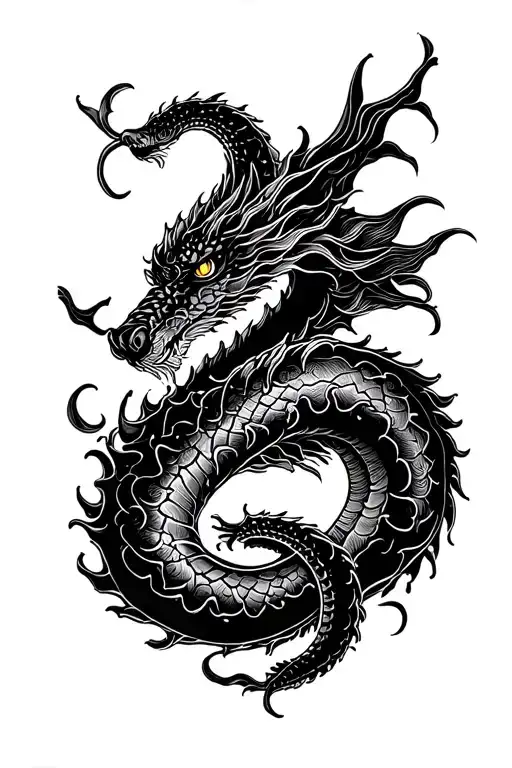 Twin Head Sea Serpent tattoo design idea